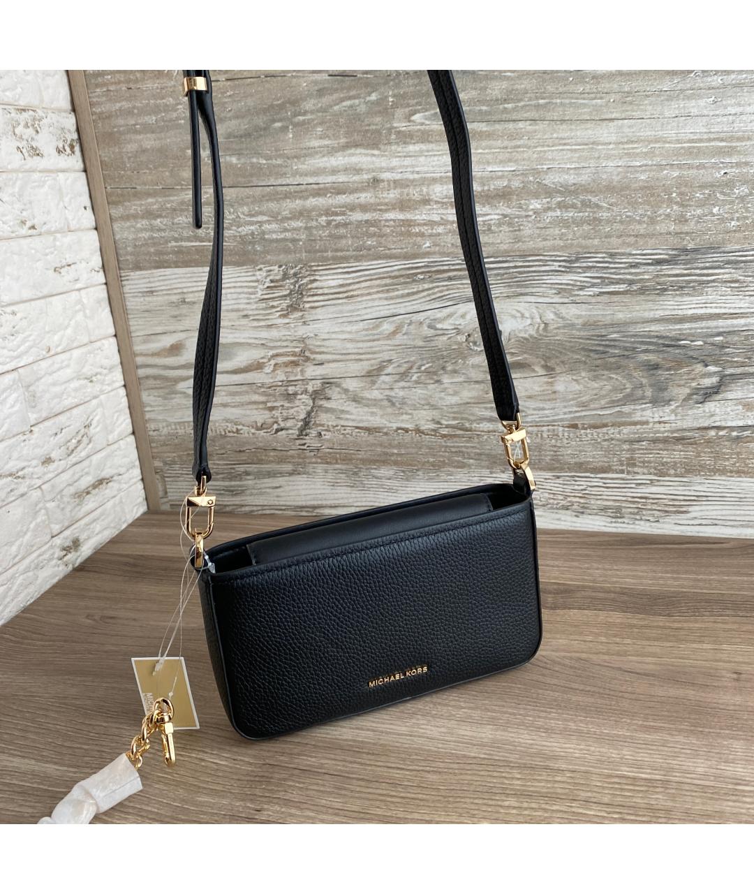 MICHAEL KORS Черная кожаная сумка через плечо, фото 3