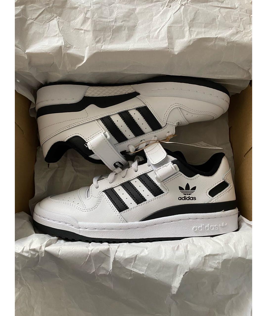 ADIDAS Белые кожаные низкие кроссовки / кеды, фото 2
