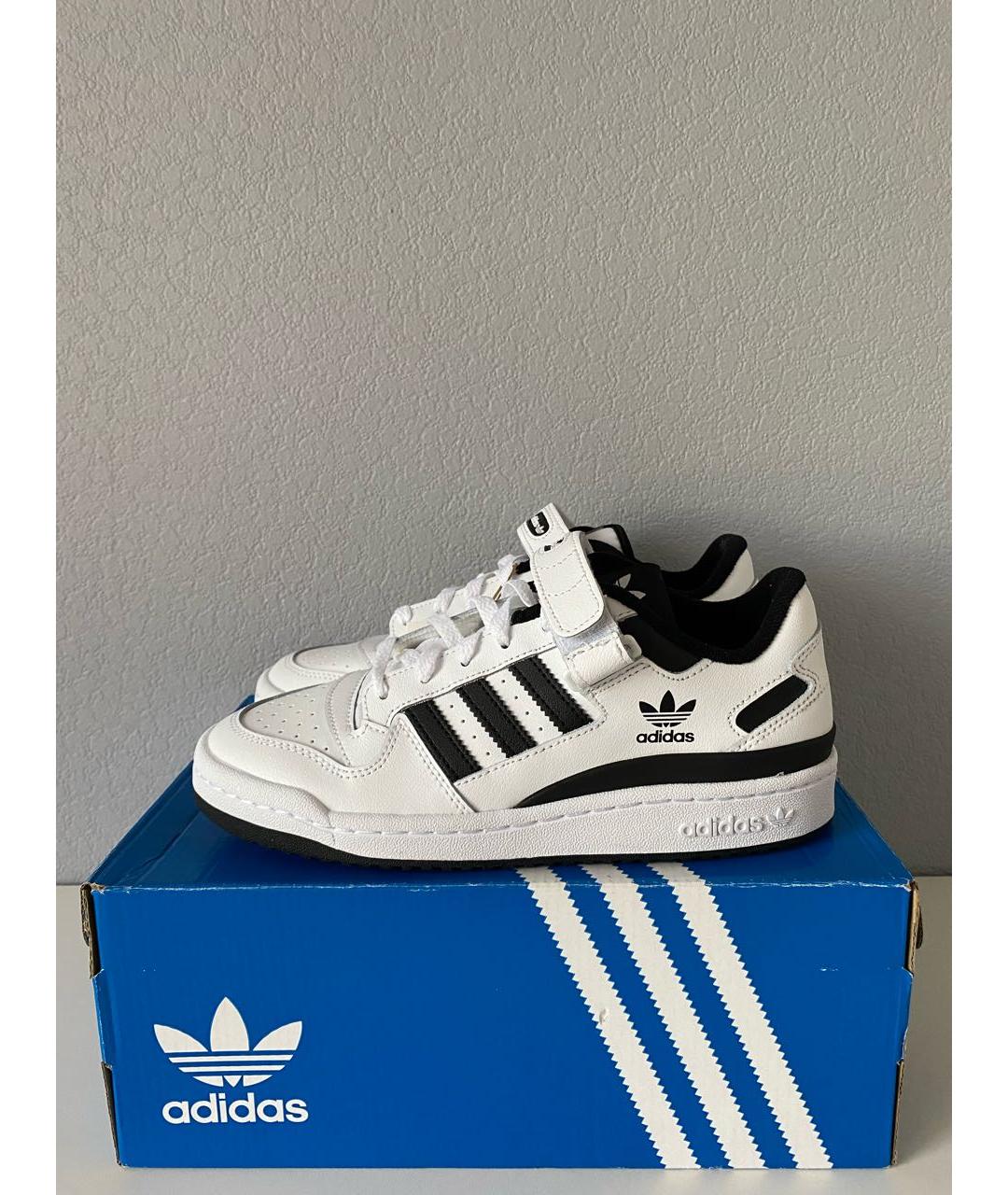 ADIDAS Белые кожаные низкие кроссовки / кеды, фото 3