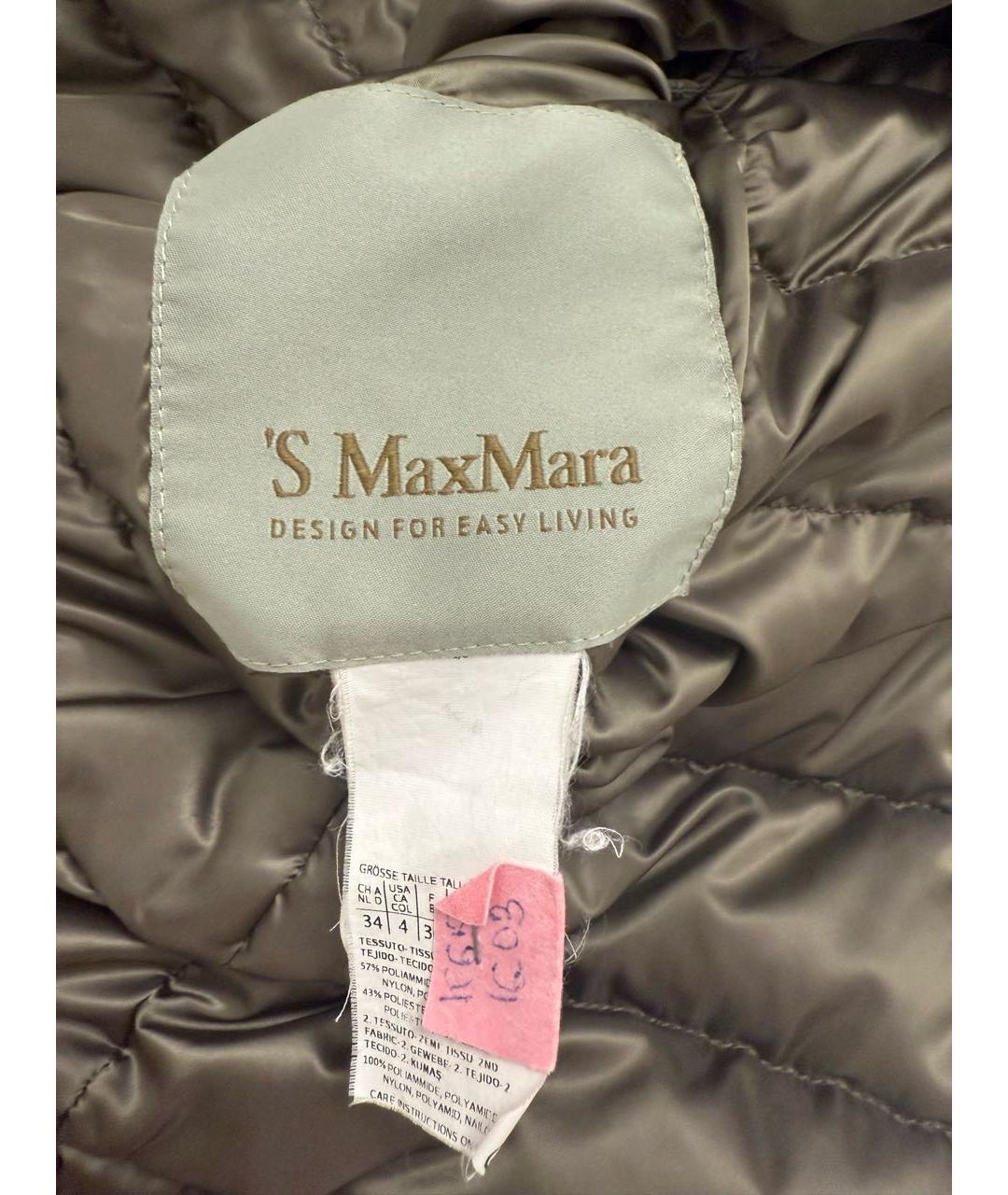 'S MAX MARA Серебряная полиамидовая куртка, фото 7