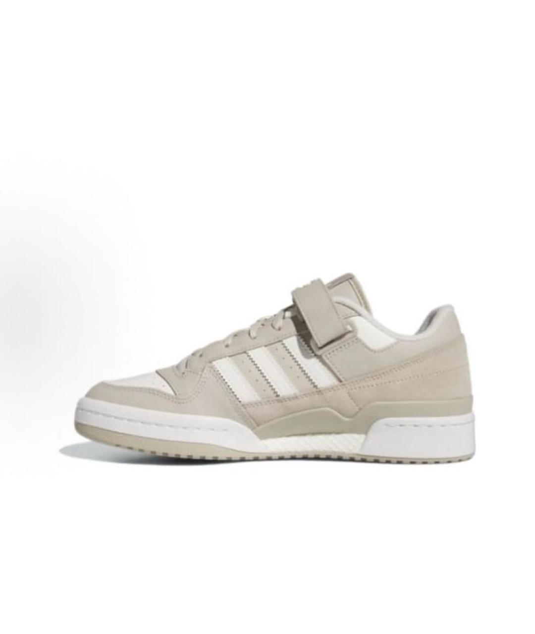 ADIDAS Бежевые кожаные низкие кроссовки / кеды, фото 2