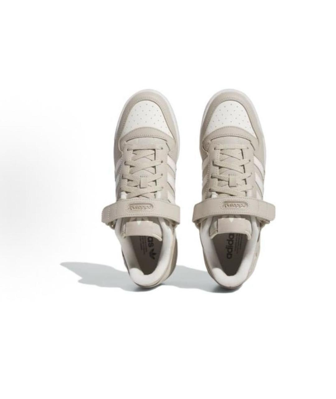 ADIDAS Бежевые кожаные низкие кроссовки / кеды, фото 4