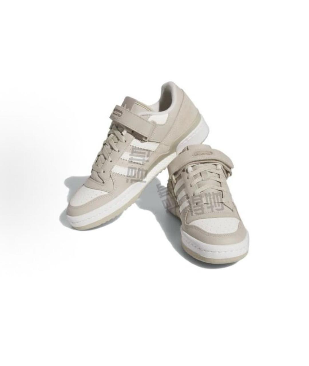 ADIDAS Бежевые кожаные низкие кроссовки / кеды, фото 3