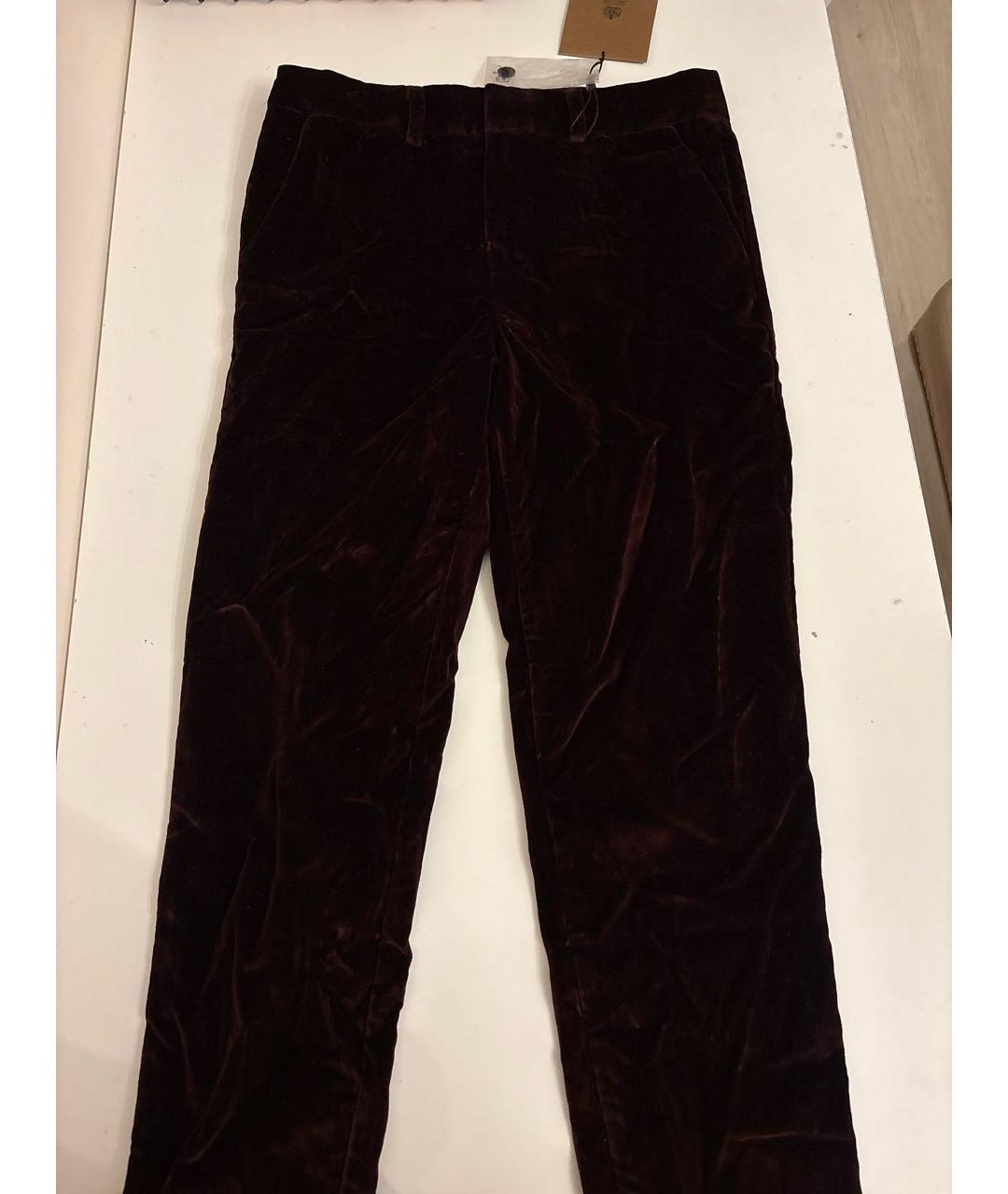 BURBERRY Бордовые бархатные брюки и шорты, фото 5