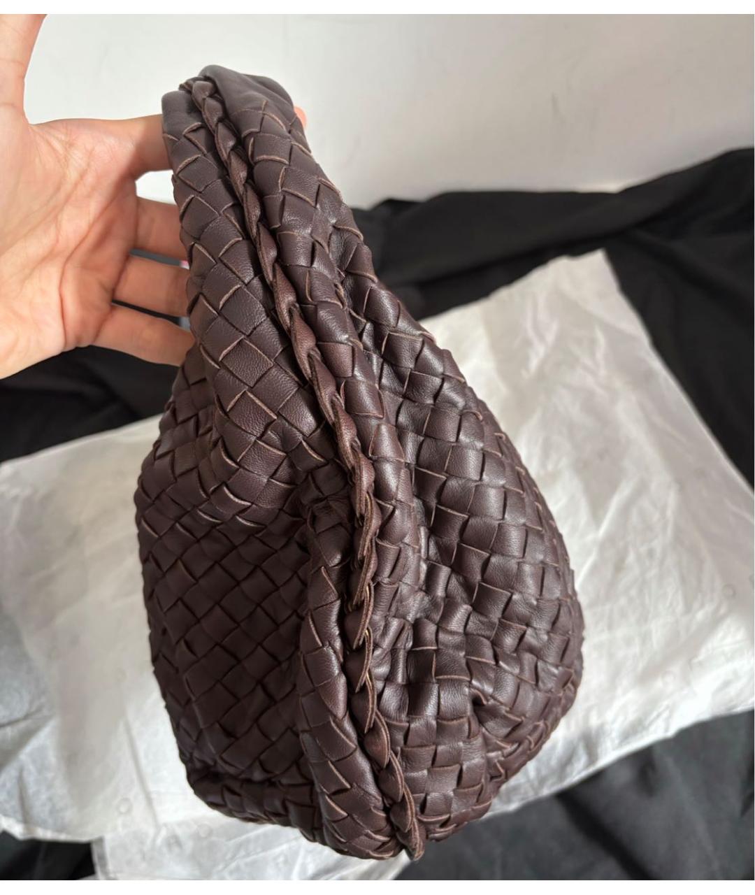 BOTTEGA VENETA Коричневая кожаная сумка через плечо, фото 5