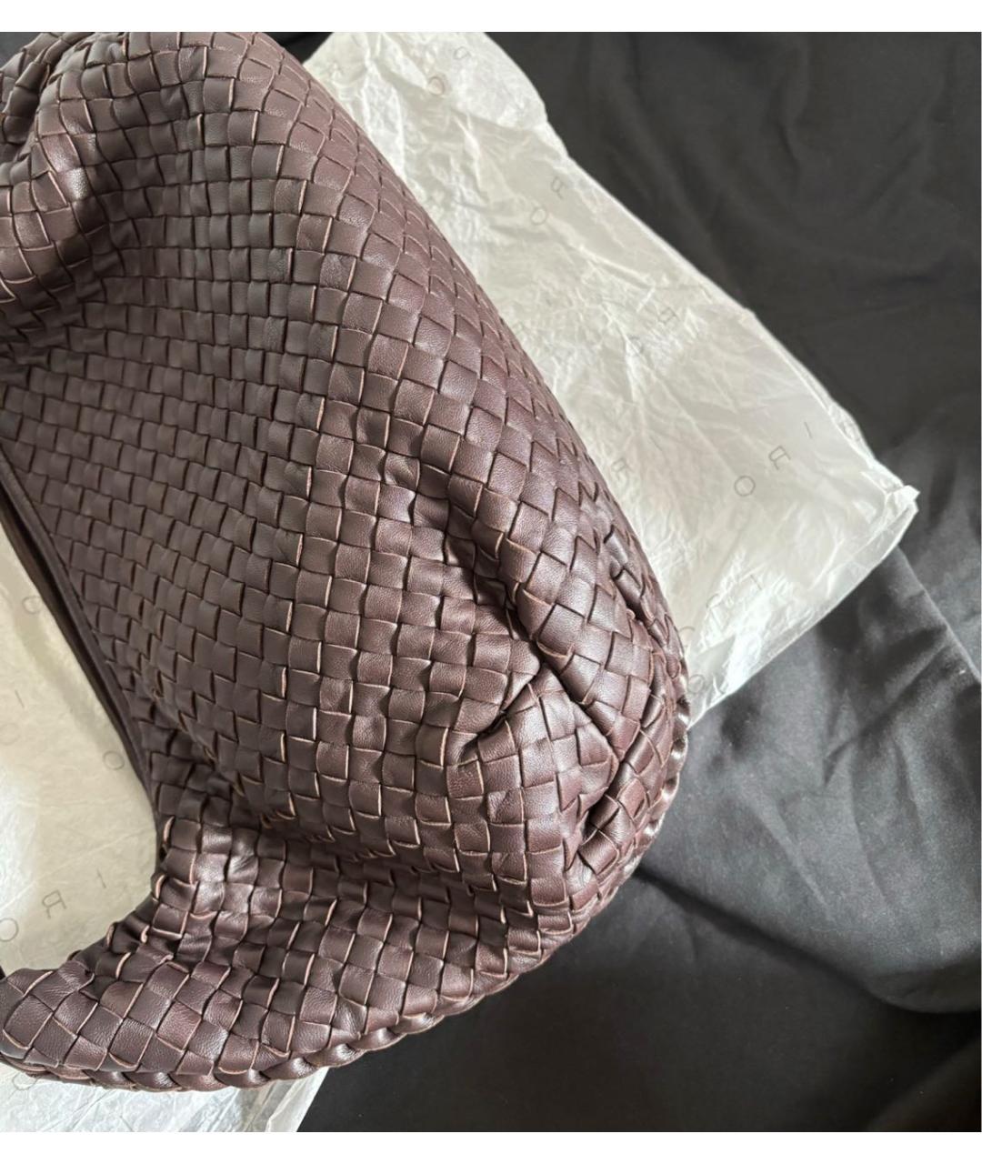 BOTTEGA VENETA Коричневая кожаная сумка через плечо, фото 6