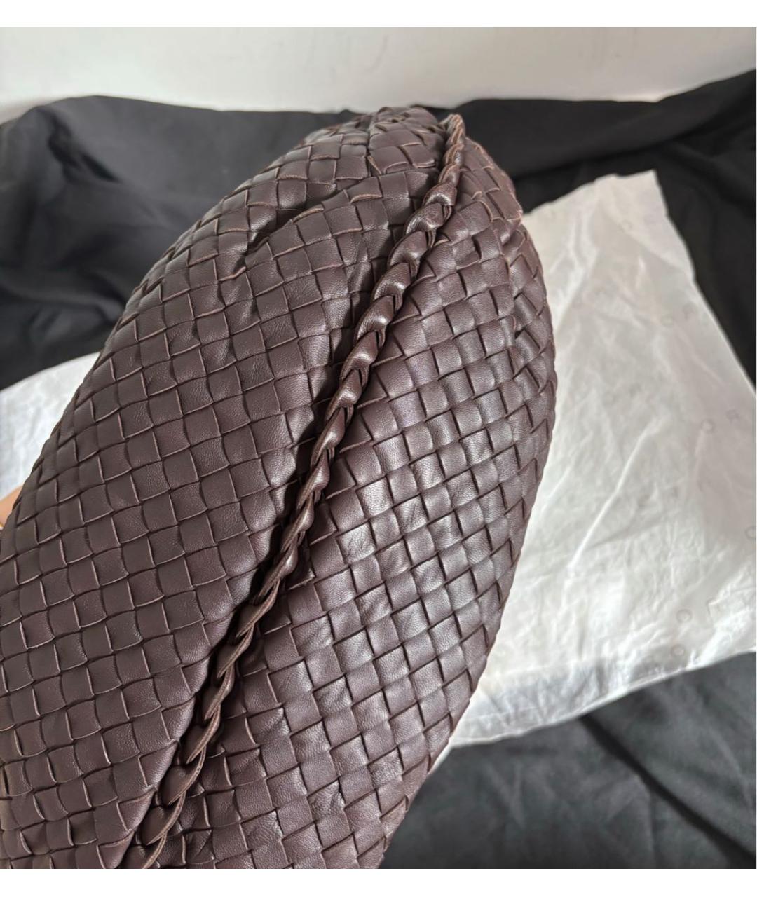BOTTEGA VENETA Коричневая кожаная сумка через плечо, фото 4