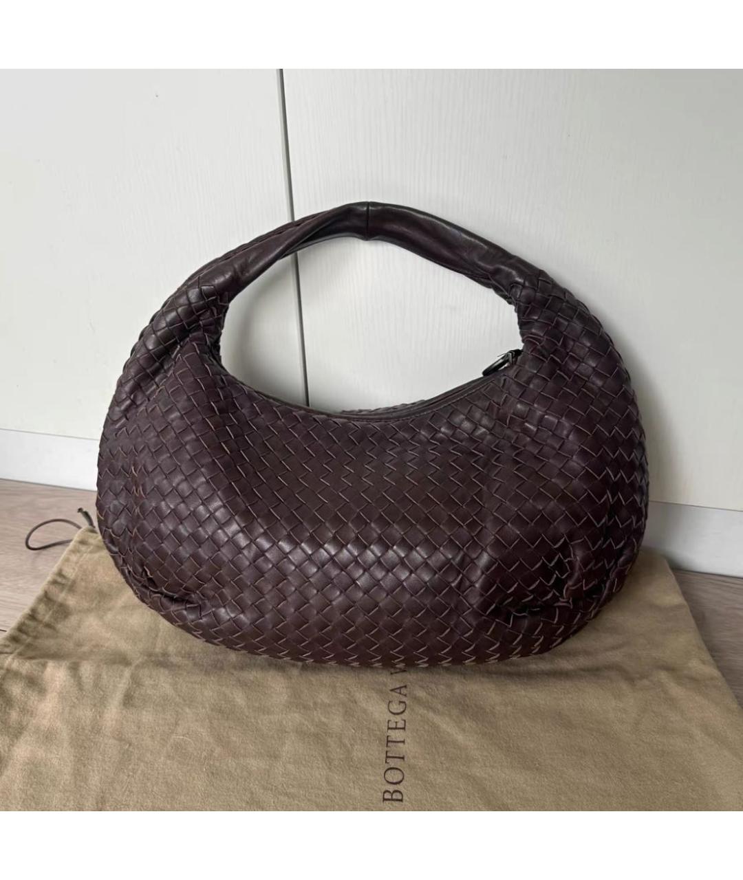 BOTTEGA VENETA Коричневая кожаная сумка через плечо, фото 7