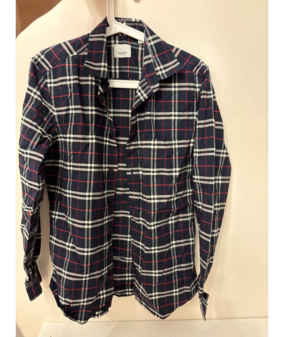 BURBERRY Синяя хлопковая кэжуал рубашка, фото 5