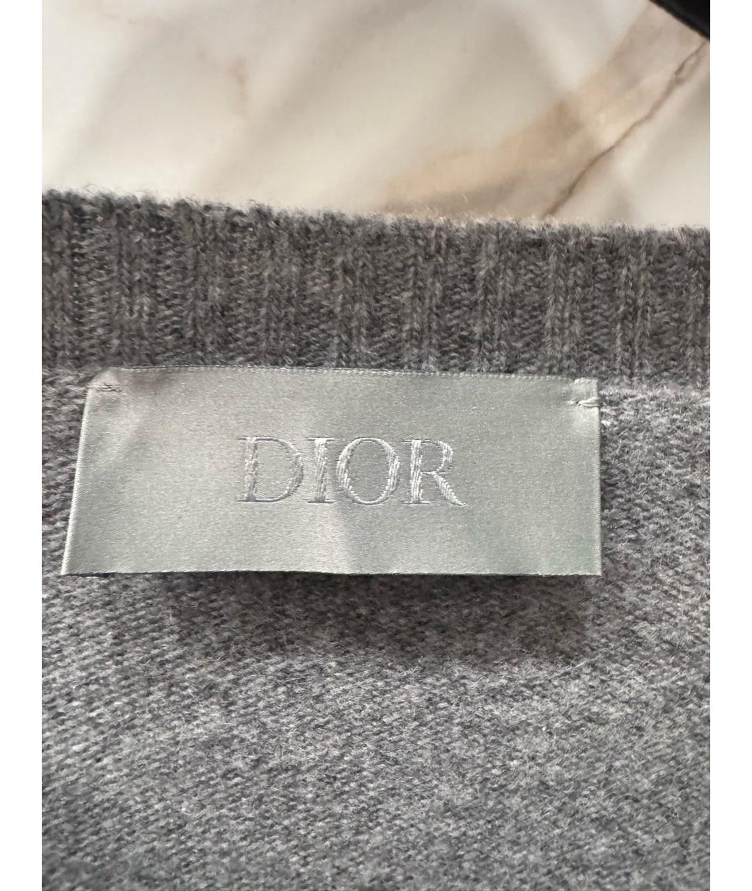 CHRISTIAN DIOR Серый шерстяной джемпер / свитер, фото 4