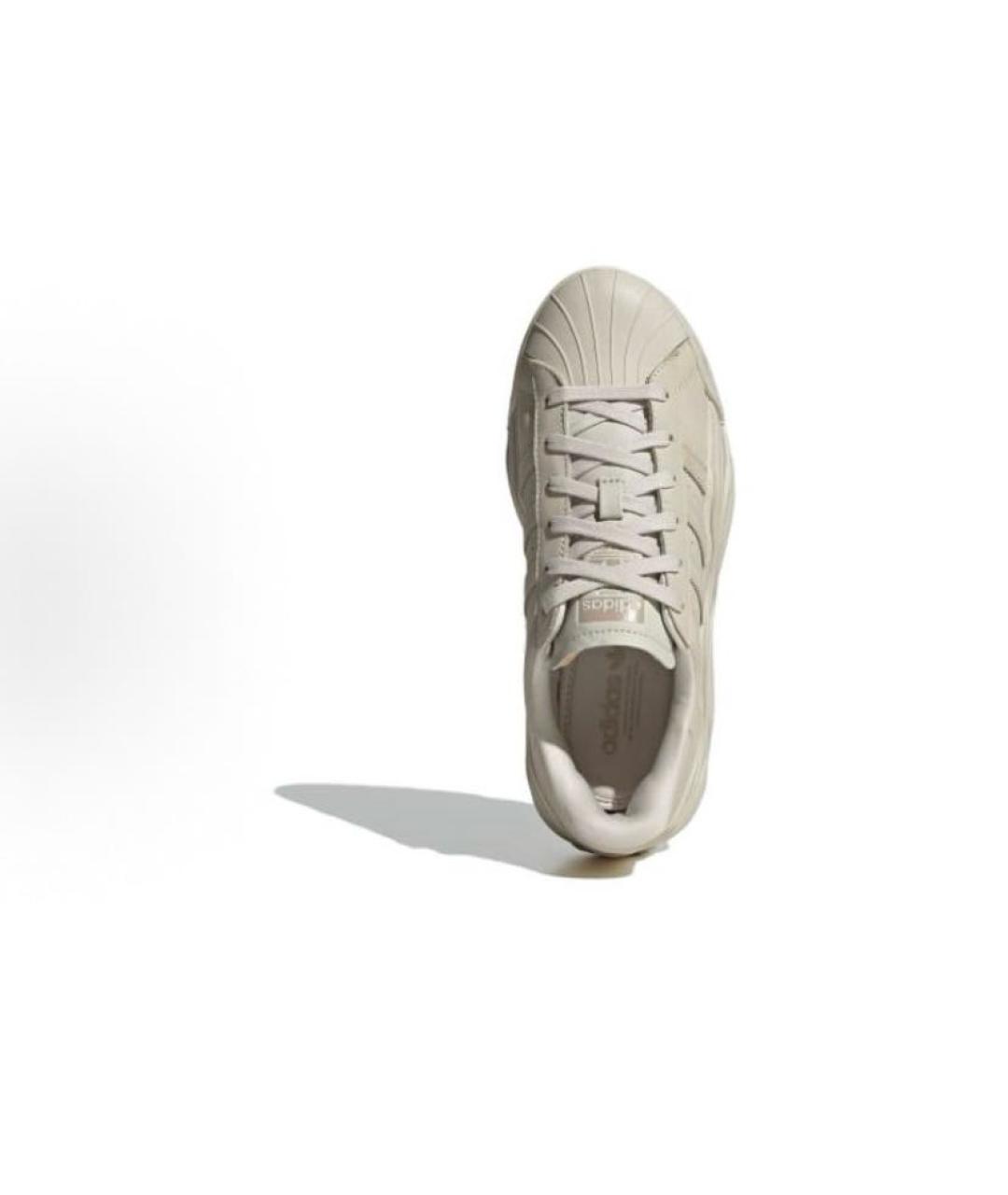 ADIDAS Бежевые кожаные низкие кроссовки / кеды, фото 3
