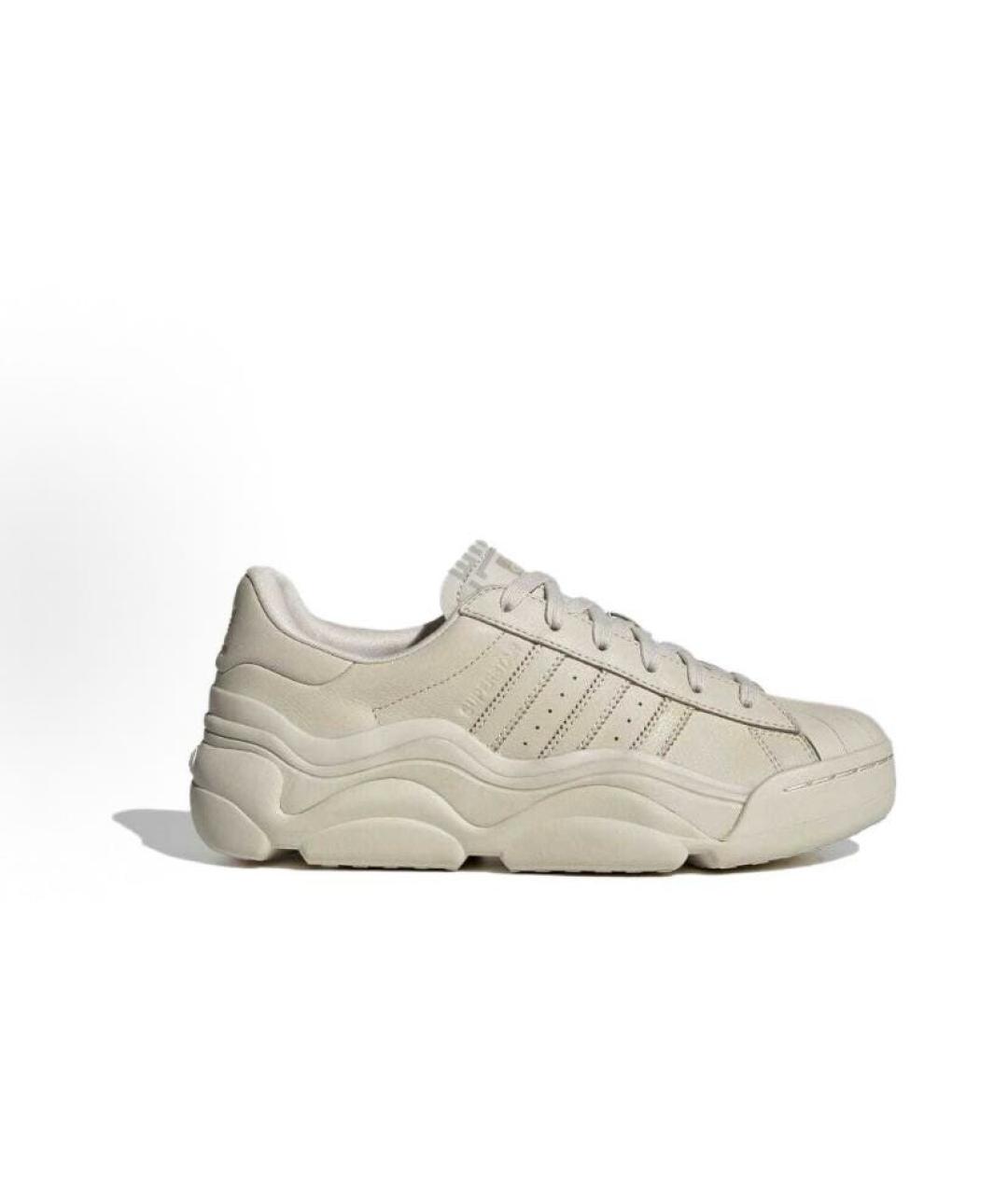 ADIDAS Бежевые кожаные низкие кроссовки / кеды, фото 6