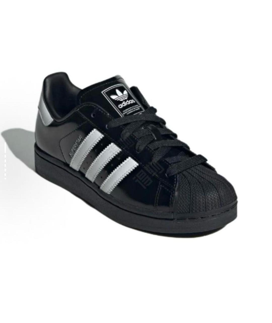 ADIDAS Черные кожаные кроссовки, фото 3
