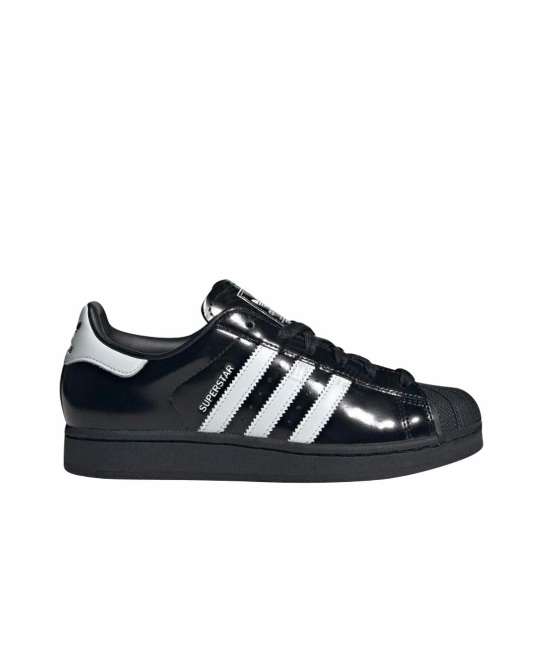 ADIDAS Черные кожаные кроссовки, фото 1