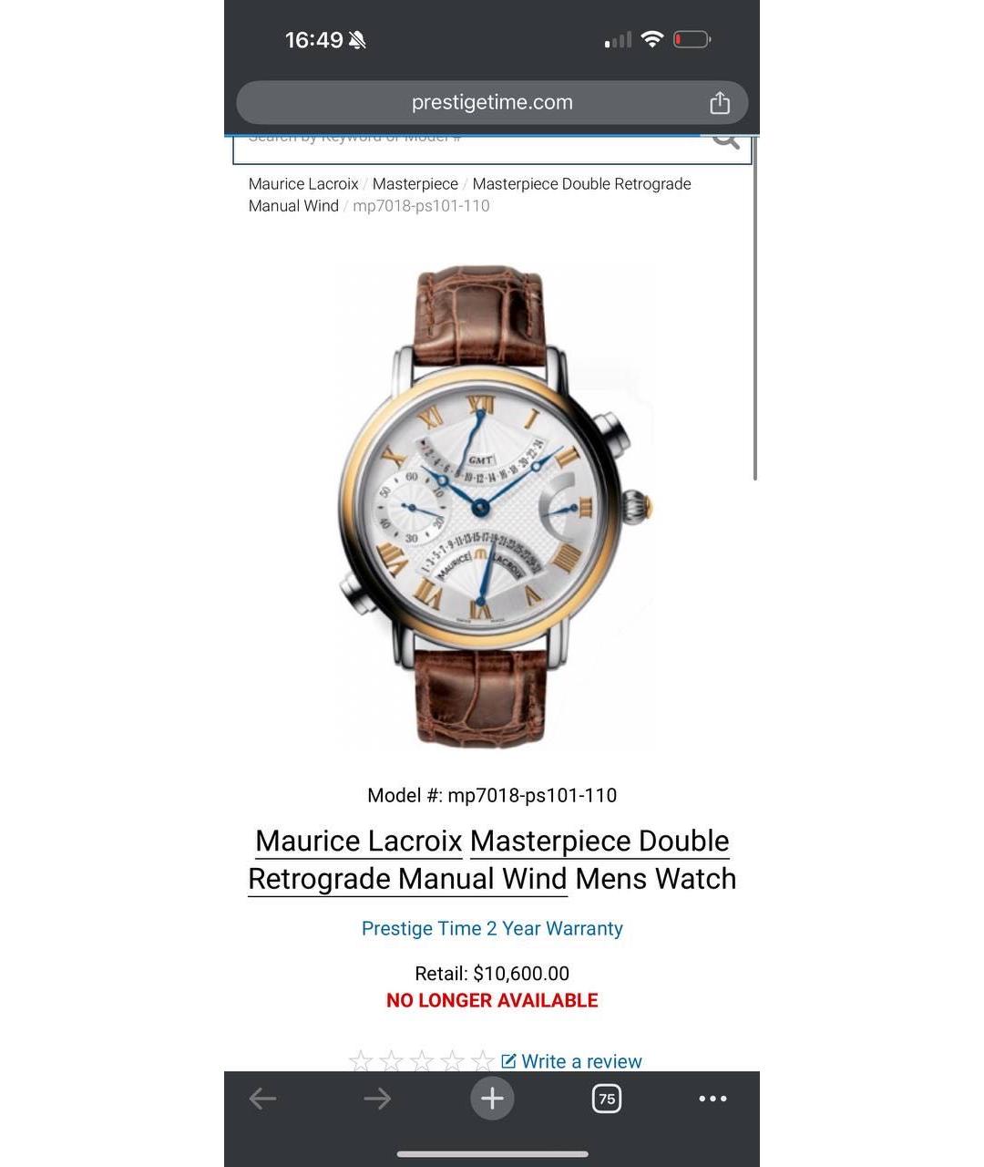MAURICE LACROIX Белые часы из желтого золота, фото 7