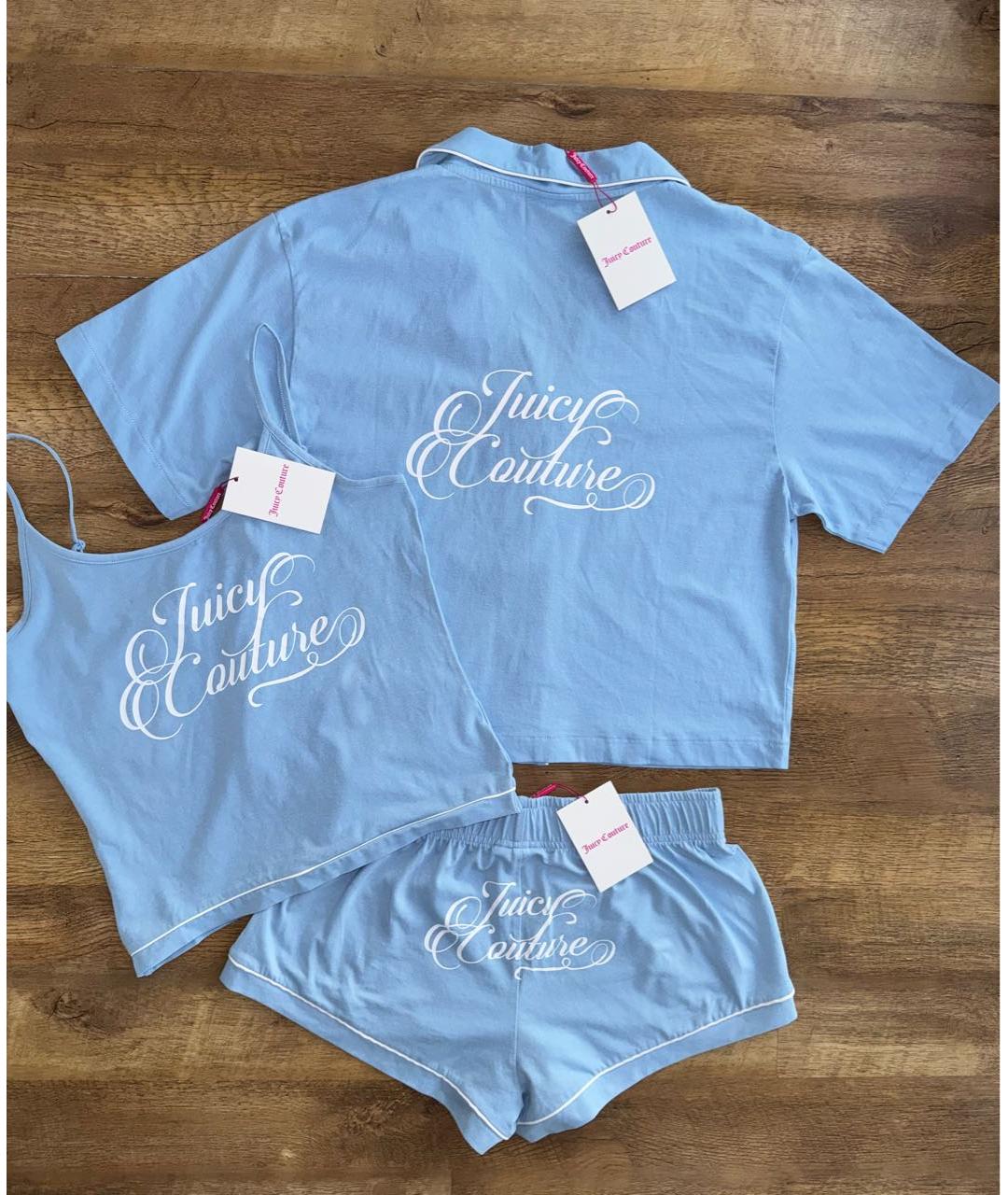 JUICY COUTURE Голубая хлопковая пижама, фото 3