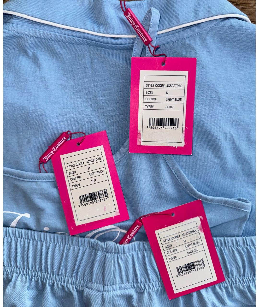 JUICY COUTURE Голубая хлопковая пижама, фото 4