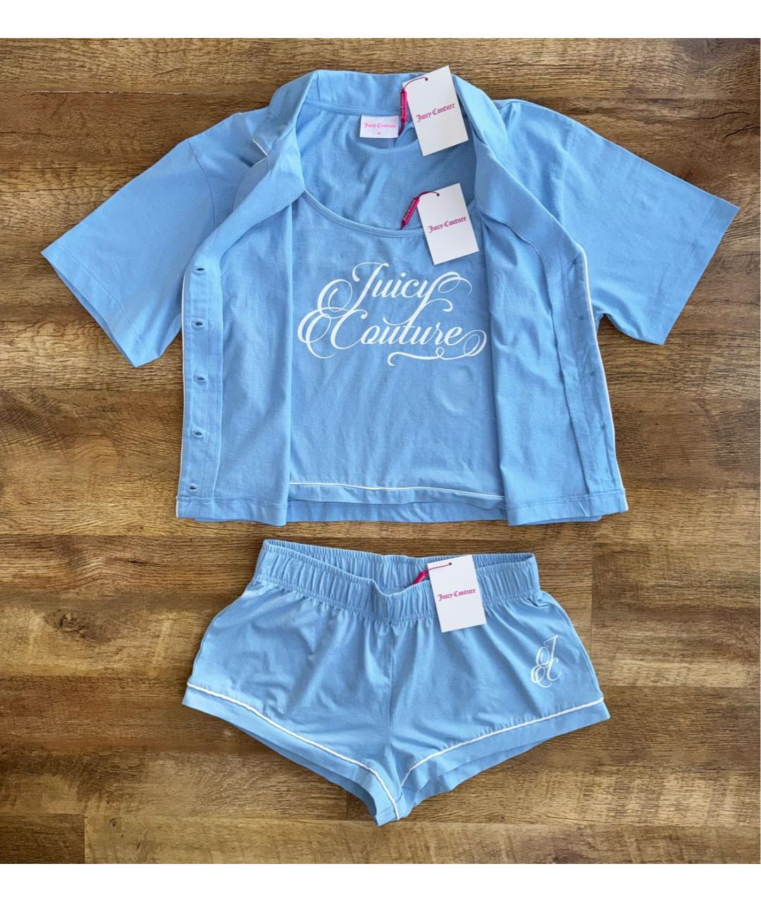 JUICY COUTURE Голубая хлопковая пижама, фото 5