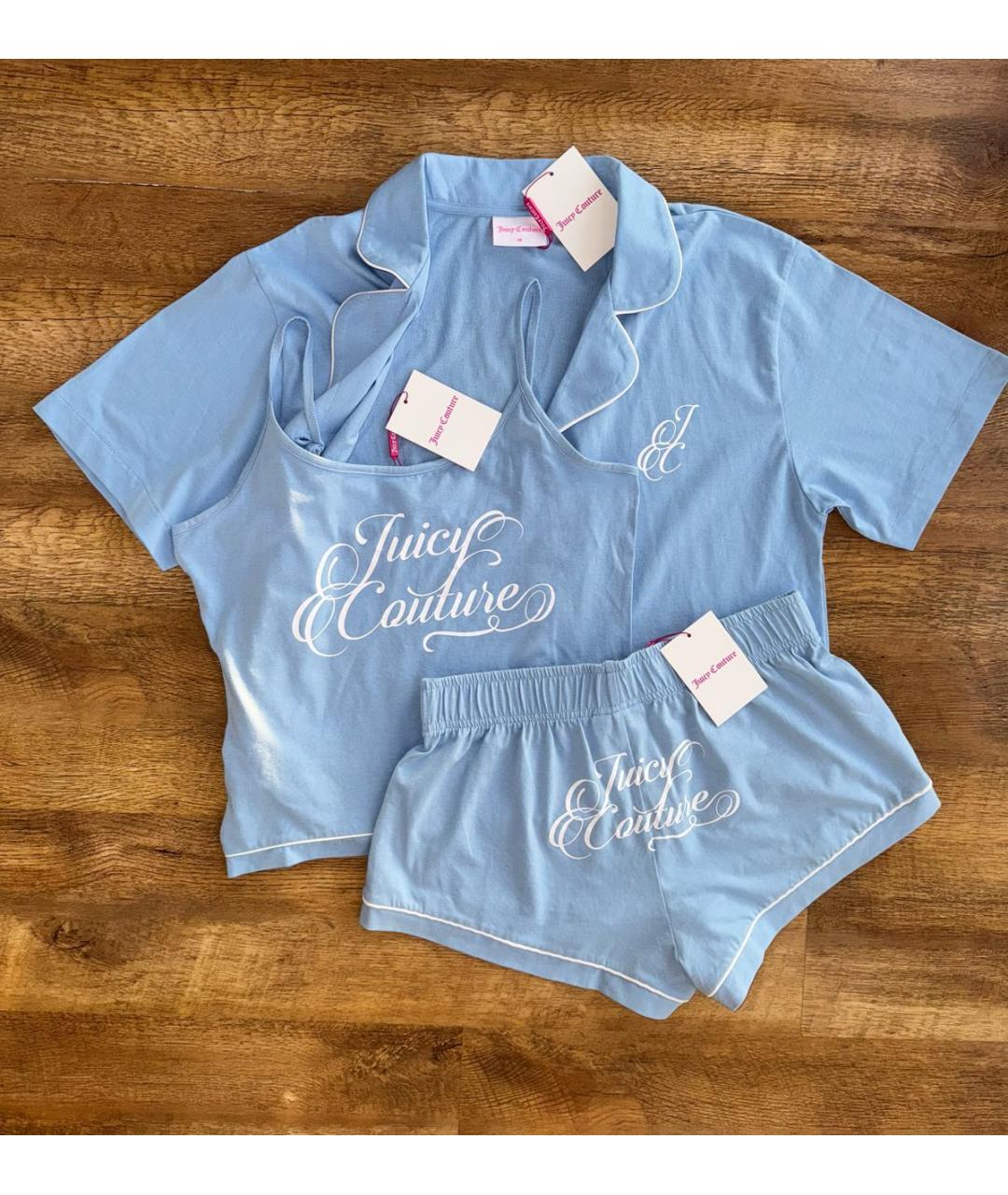 JUICY COUTURE Голубая хлопковая пижама, фото 6