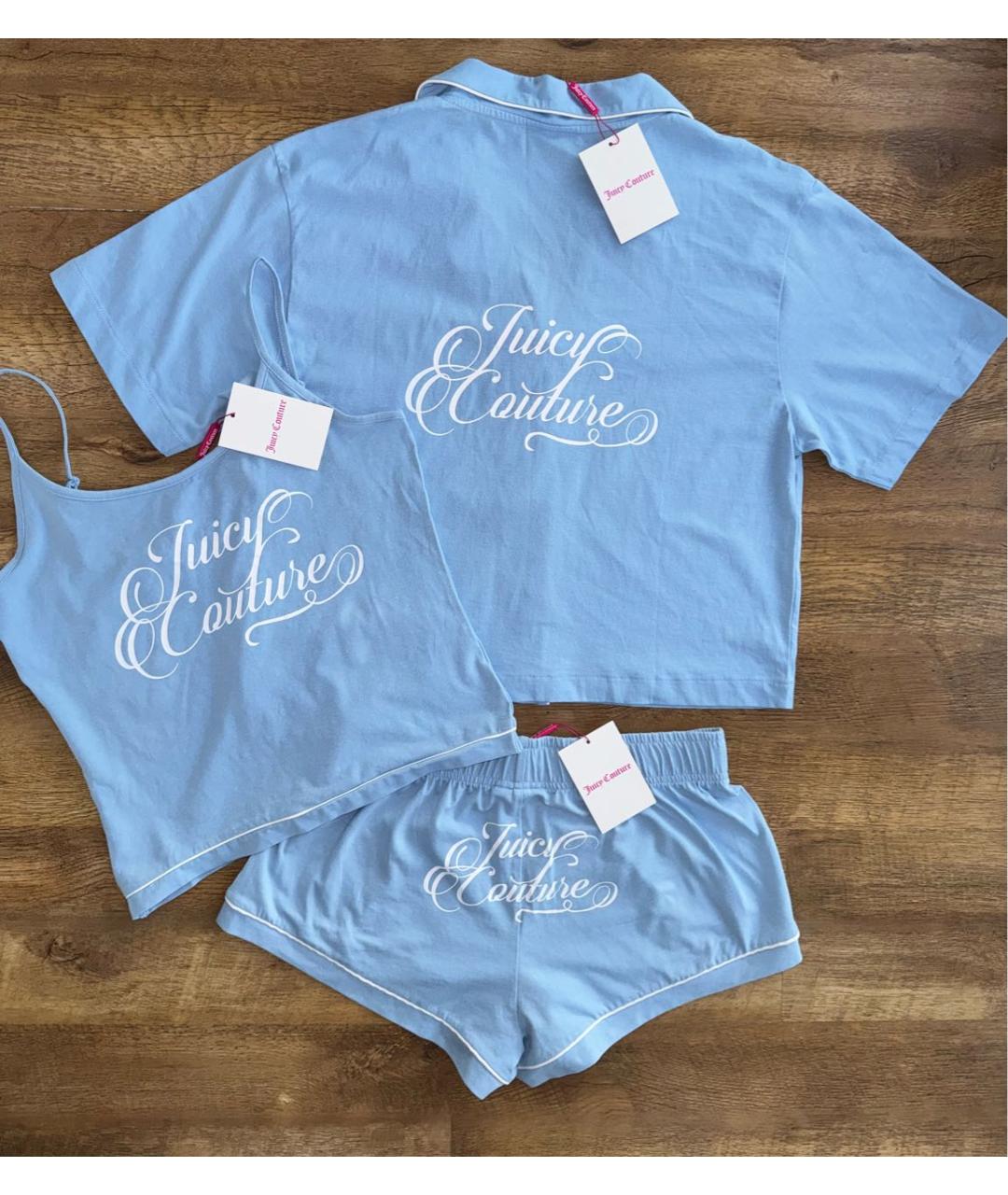 JUICY COUTURE Голубая хлопковая пижама, фото 8
