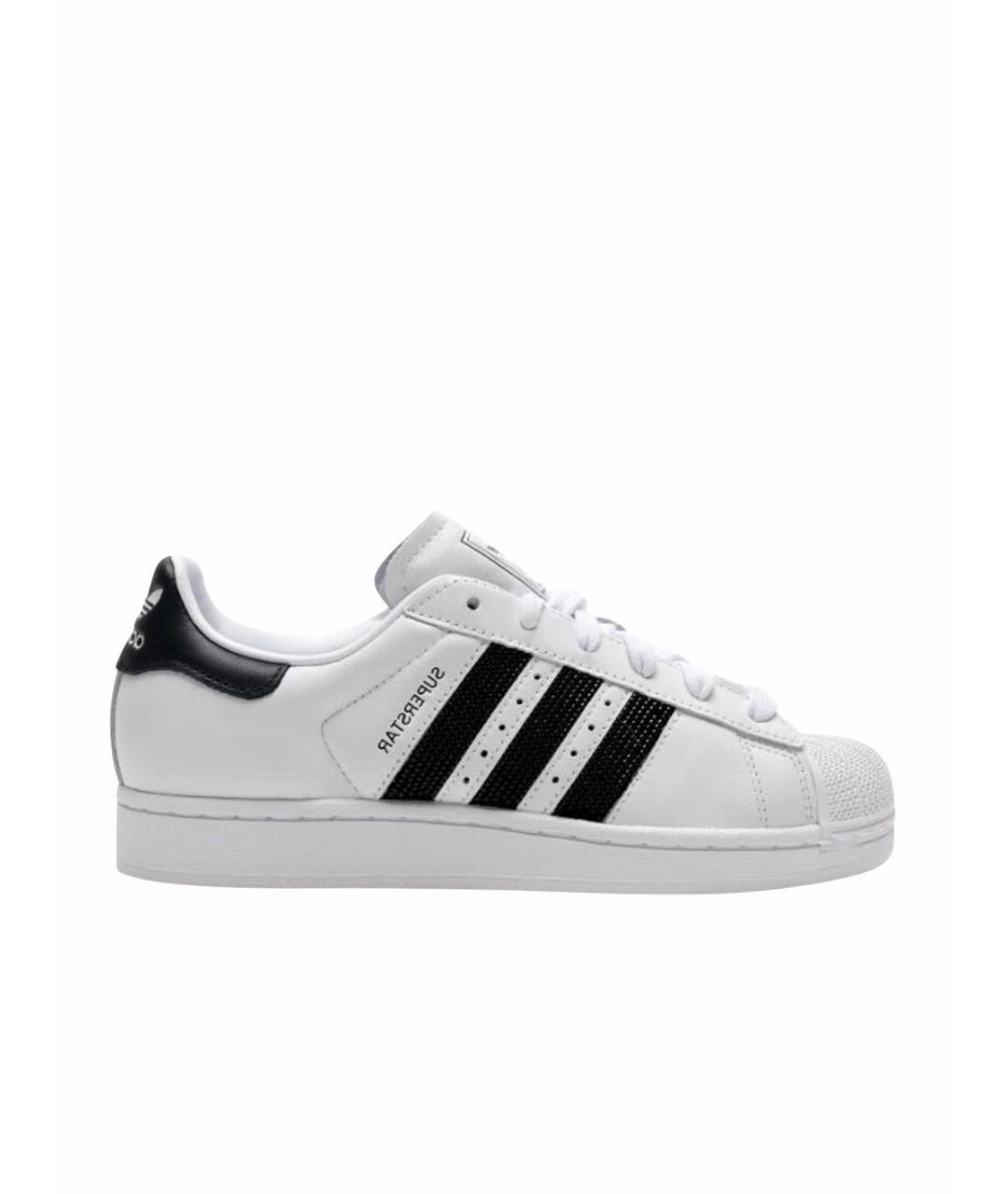 ADIDAS Белые кожаные низкие кроссовки / кеды, фото 1