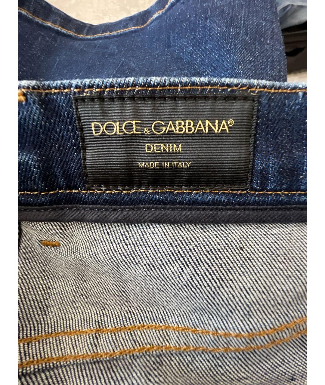 DOLCE&GABBANA Темно-синие хлопко-эластановые шорты, фото 3