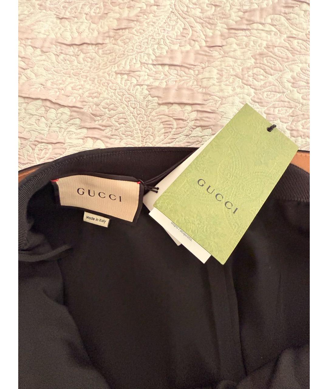 GUCCI Черная шерстяная юбка мини, фото 4