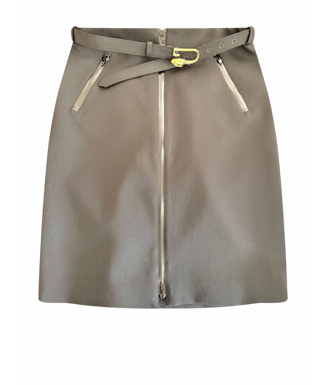 GUCCI Черная шерстяная юбка мини, фото 1