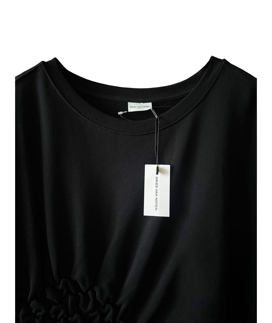 DRIES VAN NOTEN Черное хлопковое повседневное платье, фото 6