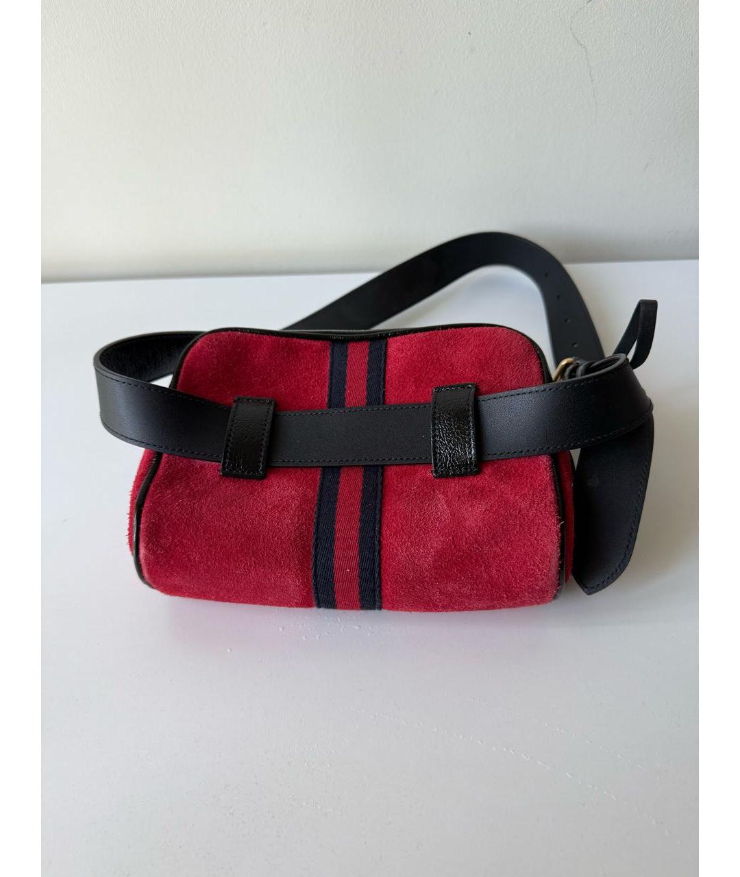 GUCCI Красная замшевая поясная сумка, фото 2