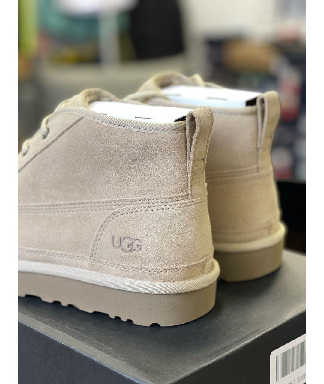 UGG AUSTRALIA Бежевые замшевые высокие ботинки, фото 5