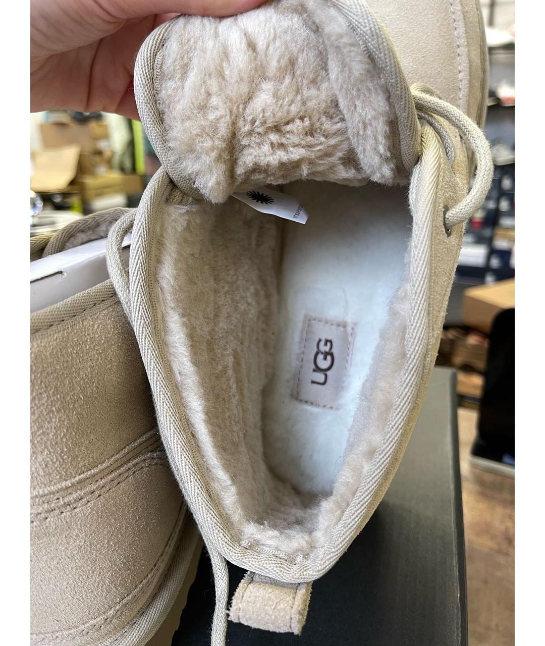 UGG AUSTRALIA Бежевые замшевые высокие ботинки, фото 8