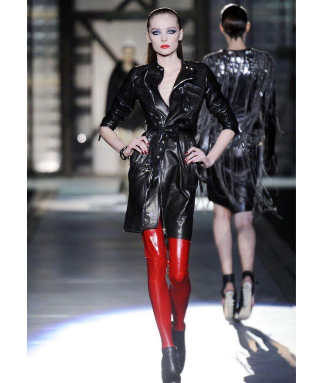 DSQUARED2 Черный кожаный тренч/плащ, фото 4