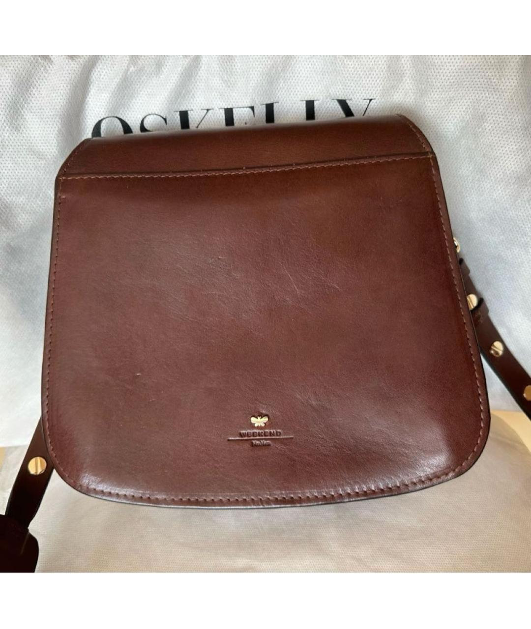WEEKEND MAX MARA Коричневая кожаная сумка через плечо, фото 3