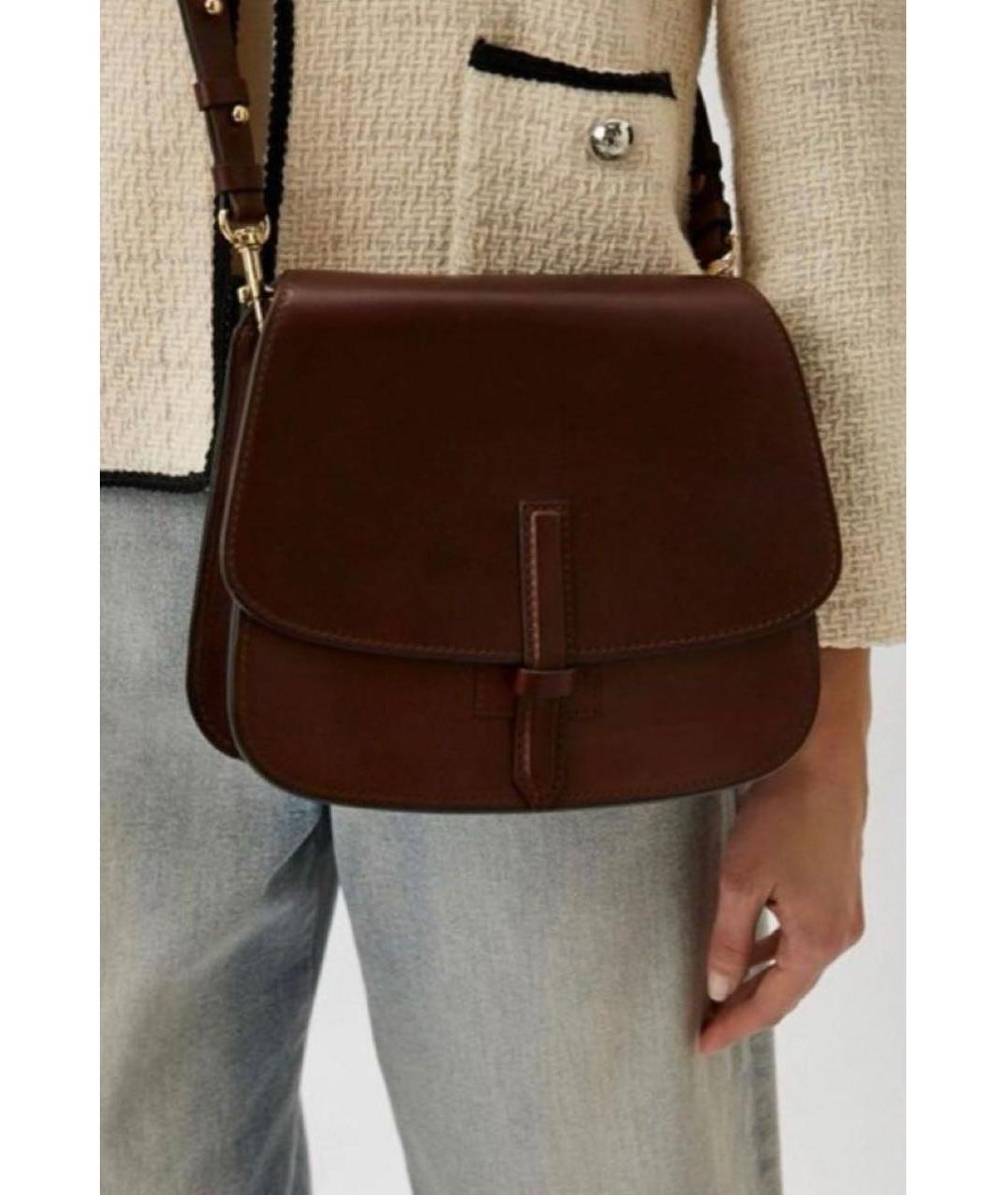 WEEKEND MAX MARA Коричневая кожаная сумка через плечо, фото 2