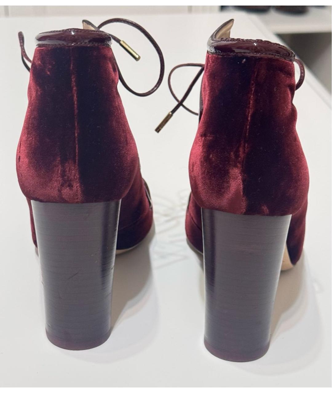 JIMMY CHOO Бордовые бархатные ботильоны, фото 4