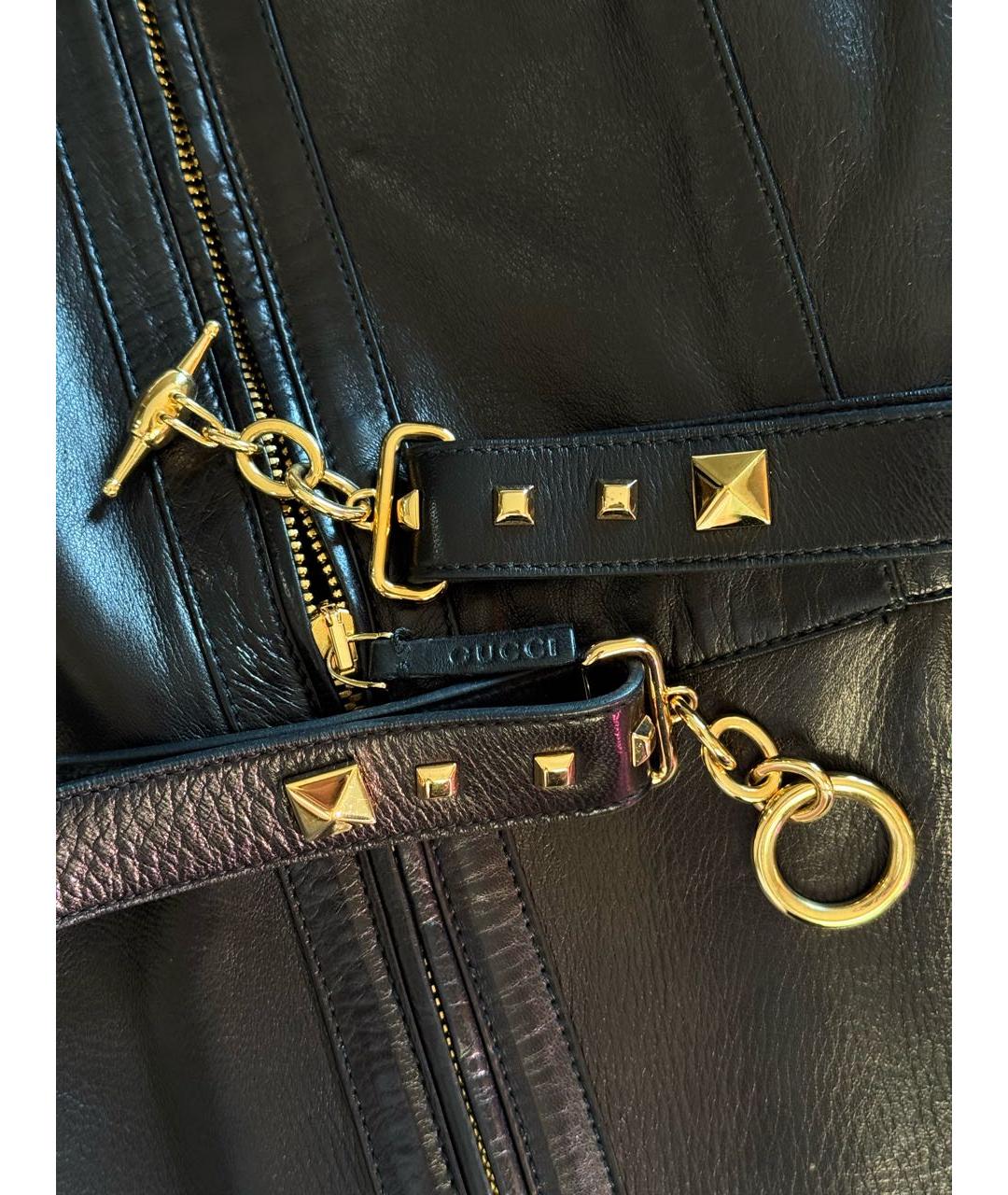 GUCCI Черная кожаная куртка, фото 5