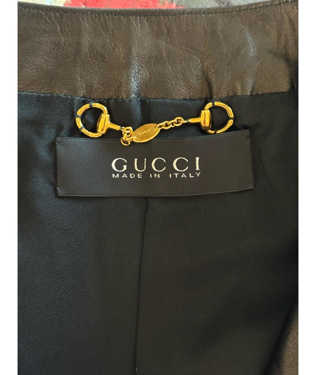 GUCCI Черная кожаная куртка, фото 4
