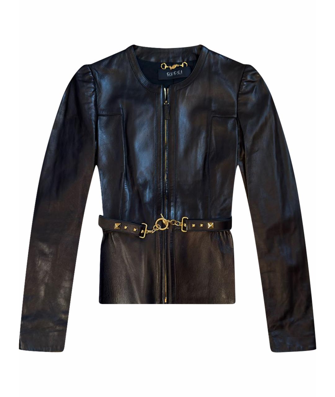 GUCCI Черная кожаная куртка, фото 1