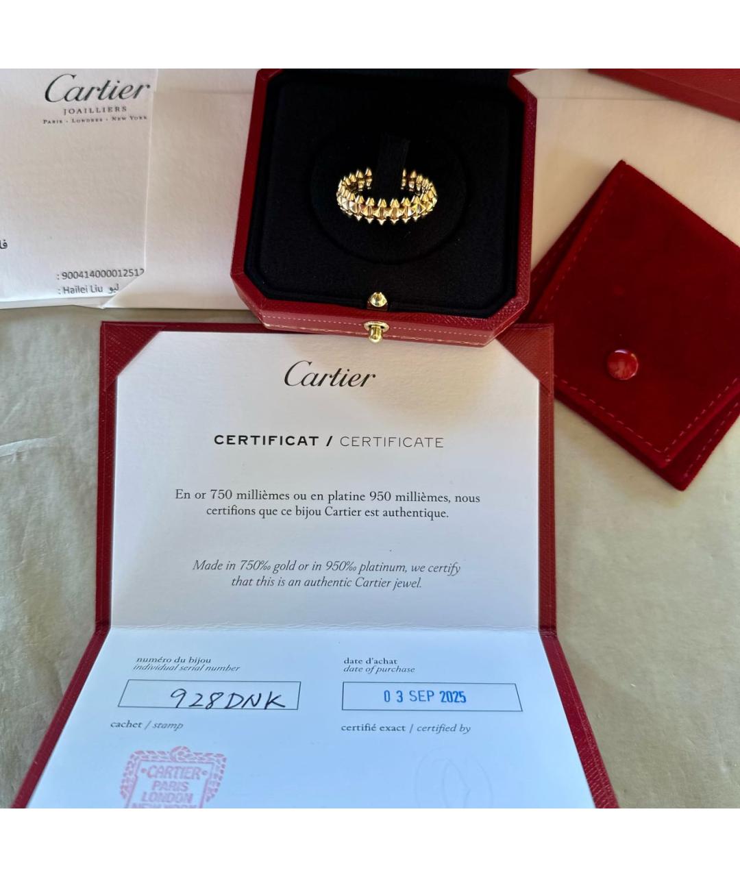 CARTIER Золотое кольцо из розового золота, фото 4