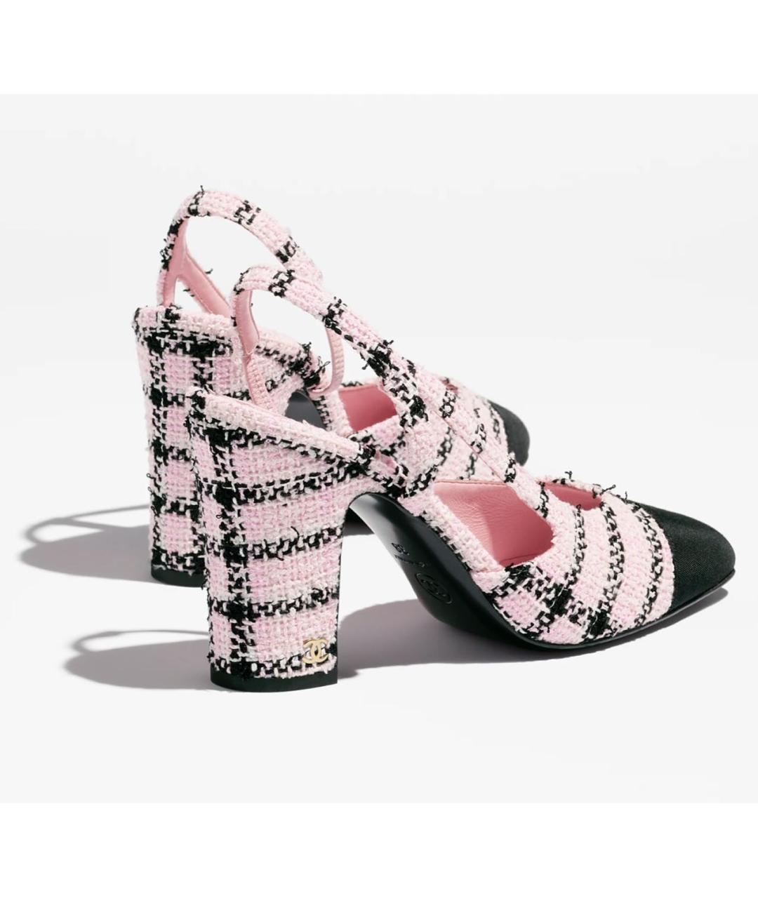 CHANEL Розовые текстильные туфли, фото 3