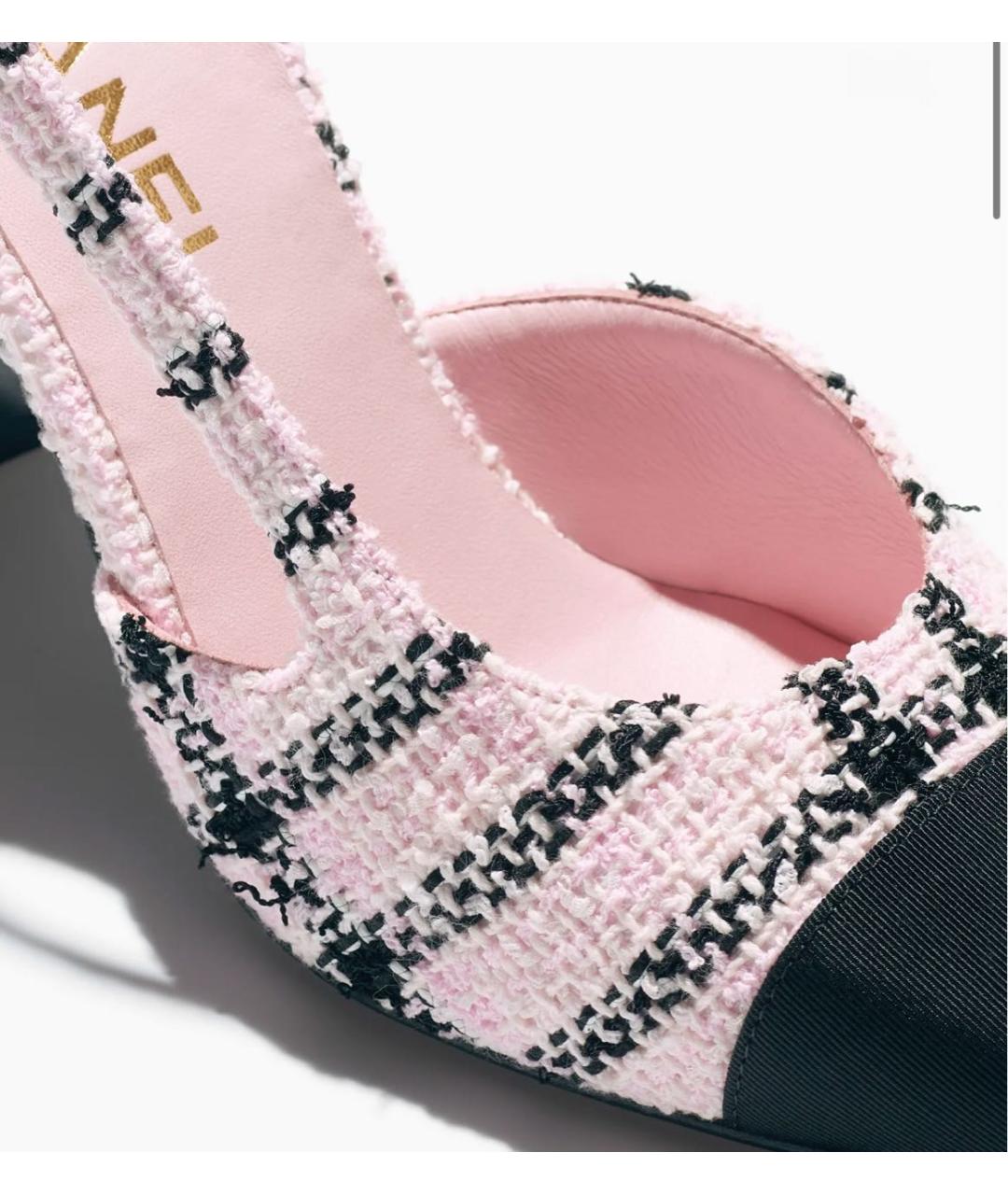 CHANEL Розовые текстильные туфли, фото 4