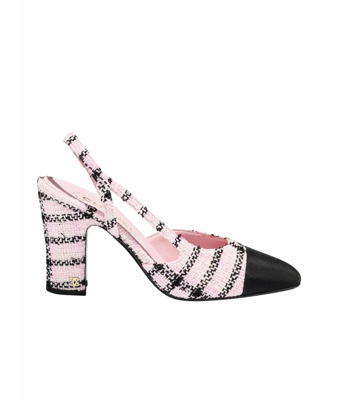 CHANEL Розовые текстильные туфли, фото 1