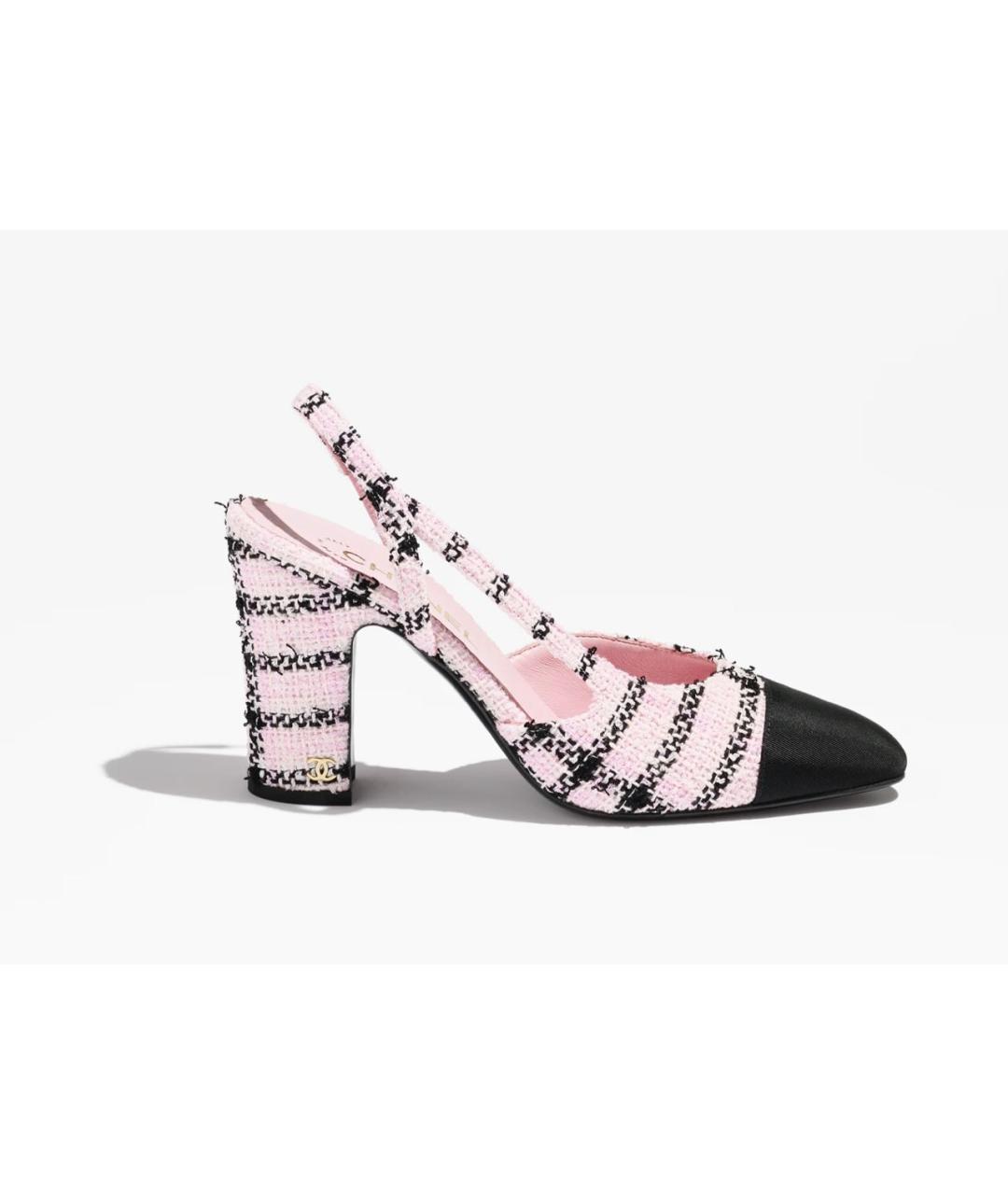 CHANEL Розовые текстильные туфли, фото 5