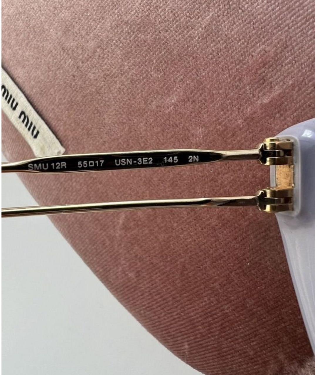 MIU MIU Темно-синие пластиковые солнцезащитные очки, фото 4