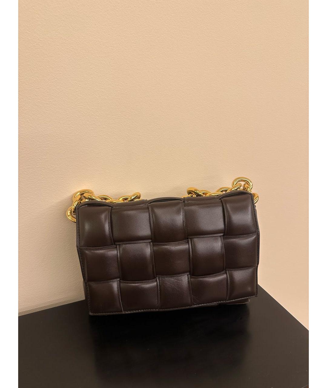 BOTTEGA VENETA Коричневая кожаная сумка через плечо, фото 6