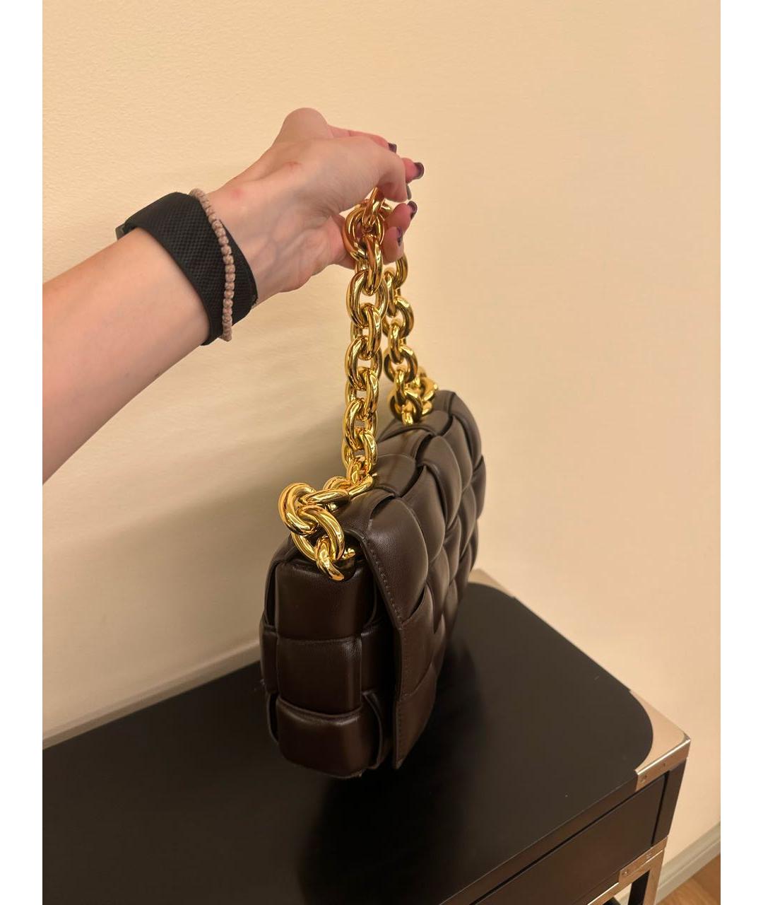BOTTEGA VENETA Коричневая кожаная сумка через плечо, фото 3