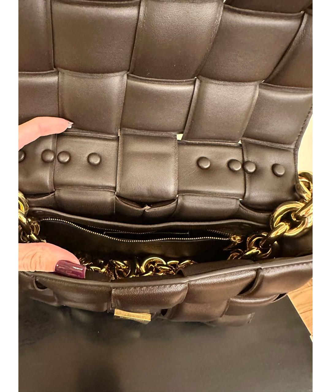 BOTTEGA VENETA Коричневая кожаная сумка через плечо, фото 4