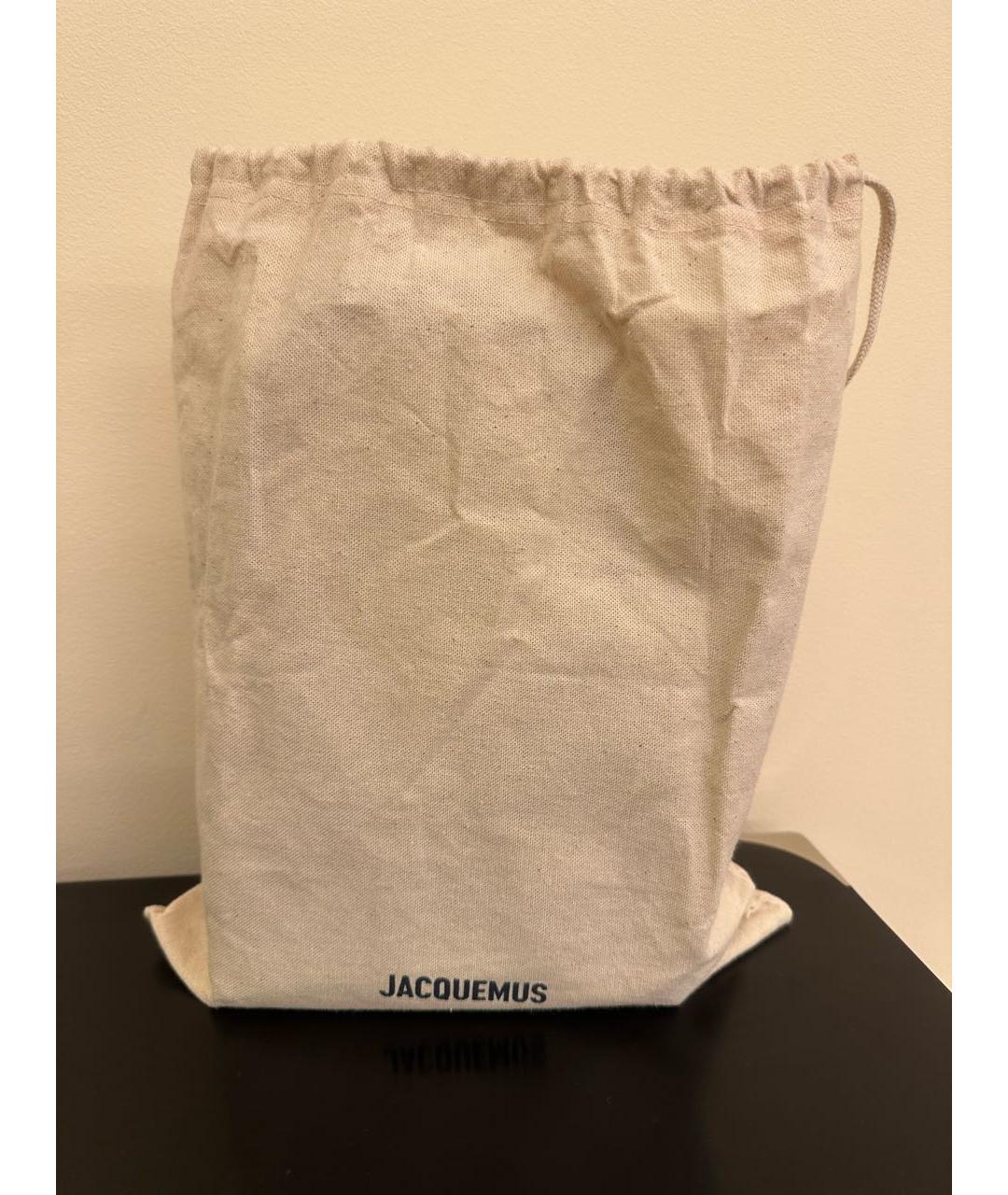 JACQUEMUS Черная кожаная сумка с короткими ручками, фото 5