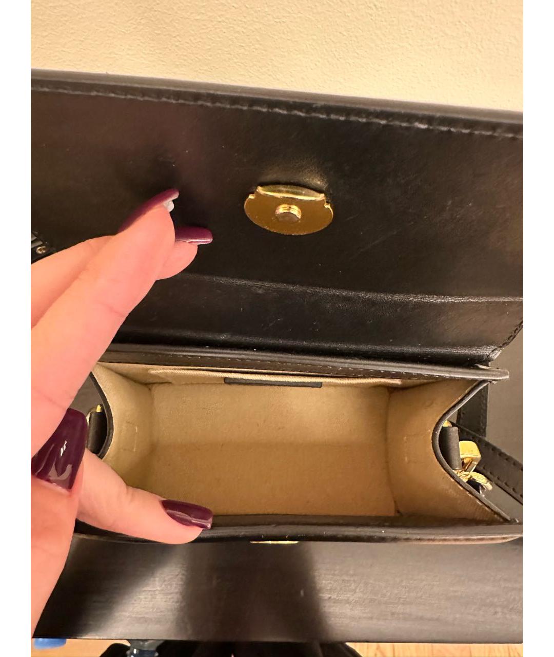 JACQUEMUS Черная кожаная сумка с короткими ручками, фото 4